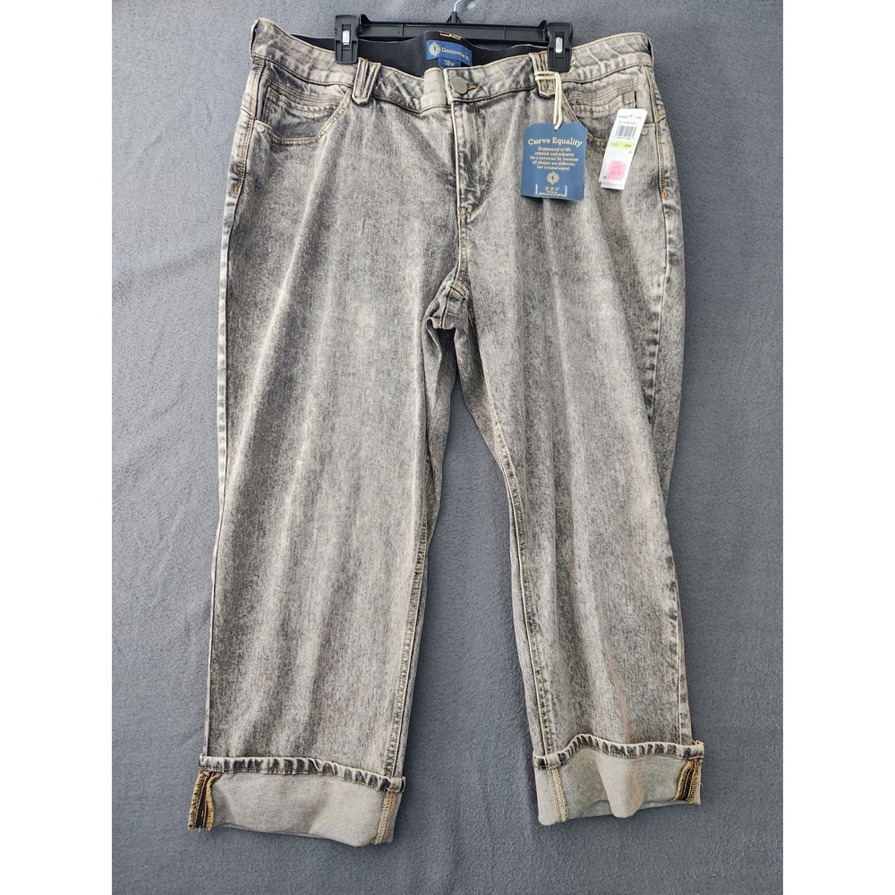 Democracy "Ab" Solution High Rise Jeans Boyfriend Straight Sz 20W Acid Wash‎ NWT